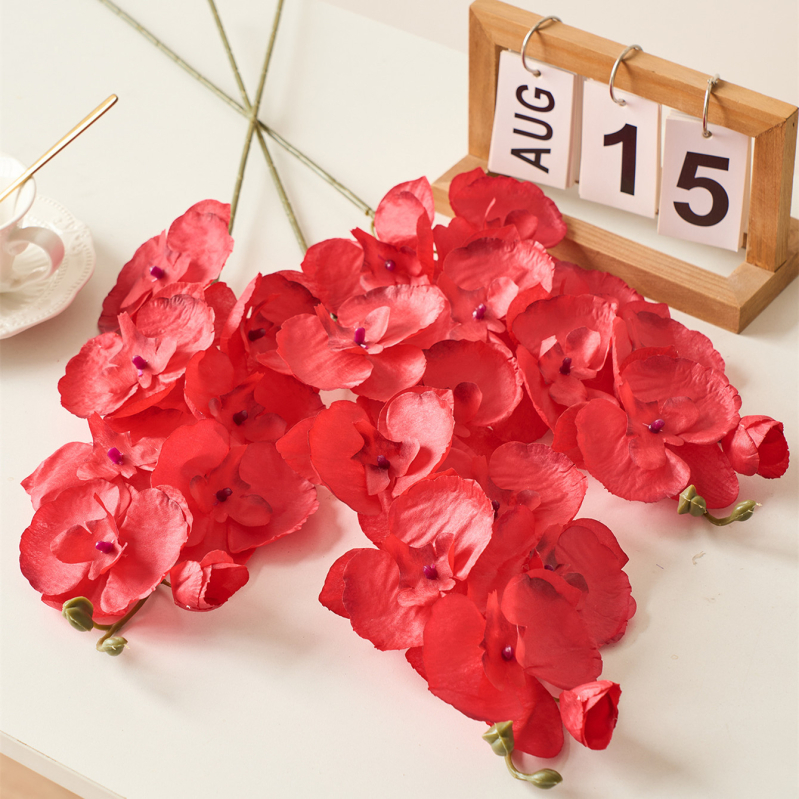 3D umjetni cvijet Phalaenopsis, mekani gumeni materijal, tekstura filma, za vjenčanja i kućnu dekoraciju.