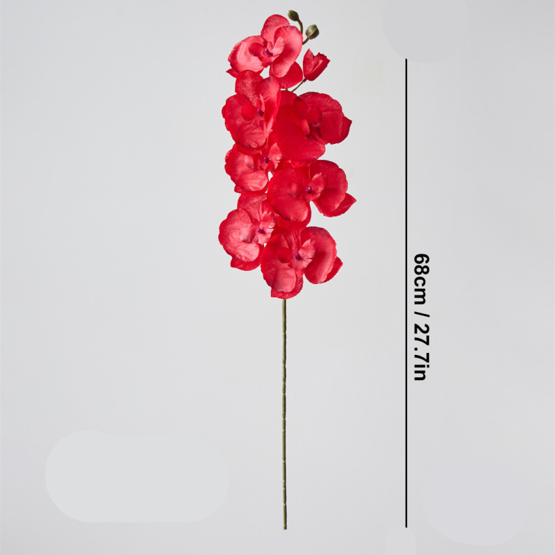 3D umjetni cvijet Phalaenopsis, mekani gumeni materijal, tekstura filma, za vjenčanja i kućnu dekoraciju.