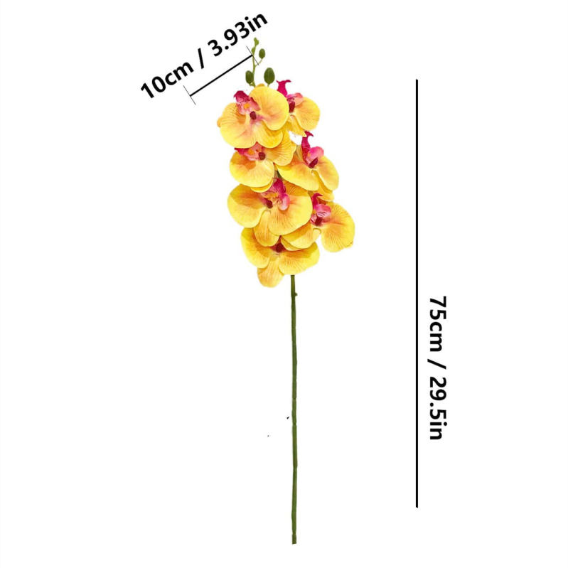 3D umjetni cvijet Phalaenopsis, mekani gumeni materijal, tekstura filma, za vjenčanja i kućnu dekoraciju.