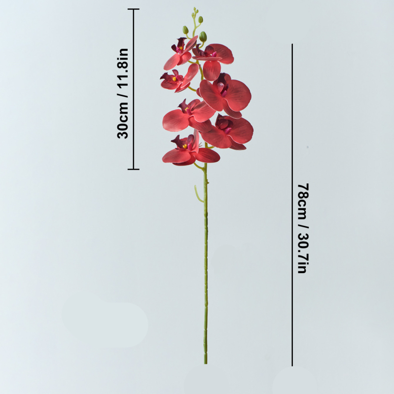 3D umjetni cvijet Phalaenopsis, mekani gumeni materijal, tekstura filma, za vjenčanja i kućnu dekoraciju.