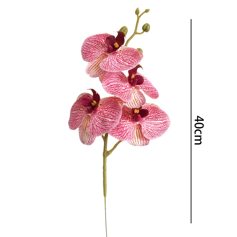 3D umjetni cvijet Phalaenopsis, mekani gumeni materijal, tekstura filma, za vjenčanja i kućnu dekoraciju.