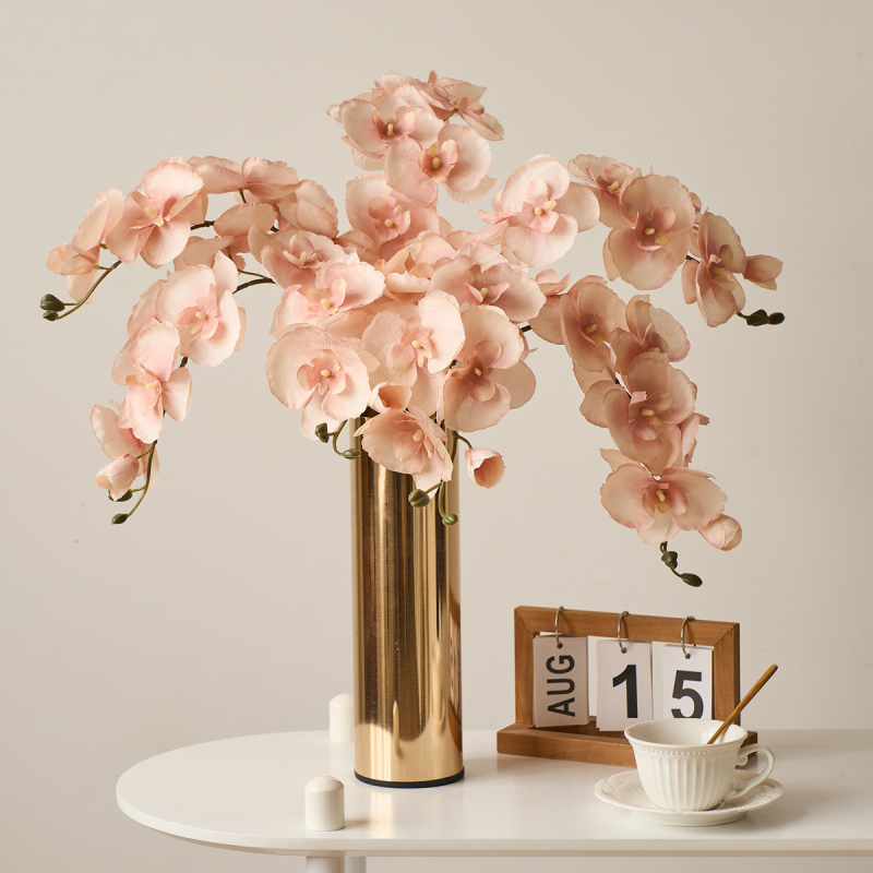 3D umjetni cvijet Phalaenopsis, mekani gumeni materijal, tekstura filma, za vjenčanja i kućnu dekoraciju.