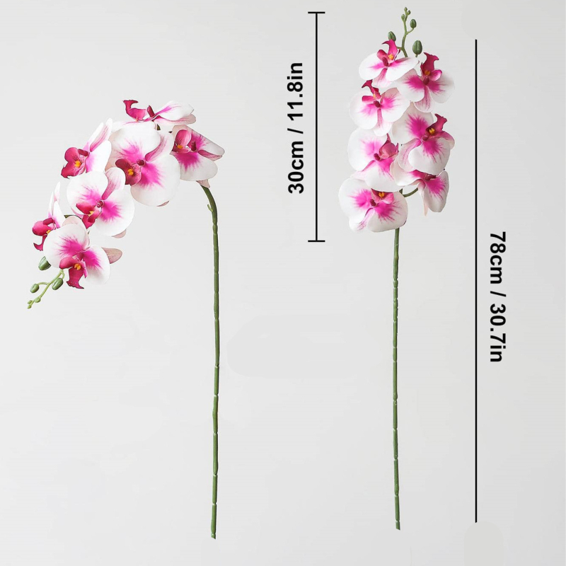 3D umjetni cvijet Phalaenopsis, mekani gumeni materijal, tekstura filma, za vjenčanja i kućnu dekoraciju.