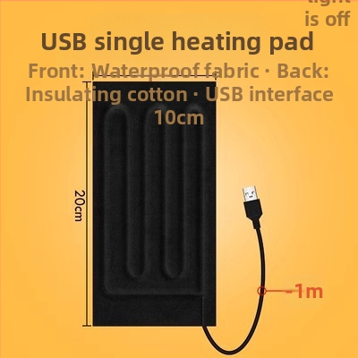 USB fűtőlap — egérpad és kéz- vagy lábmelegítő, 5V elektromos fűtés, tiszta pamut