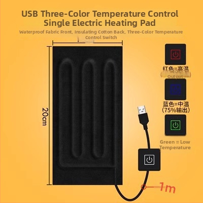 USB fűtőlap — egérpad és kéz- vagy lábmelegítő, 5V elektromos fűtés, tiszta pamut