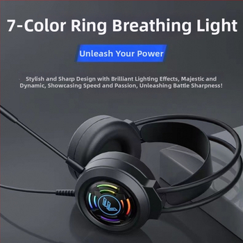 Spēļu austiņas ar 7.1 telpisko skaņu, ar kabeli, virs ausīm, ar mikrofonu, datoram un klēpjdatoram