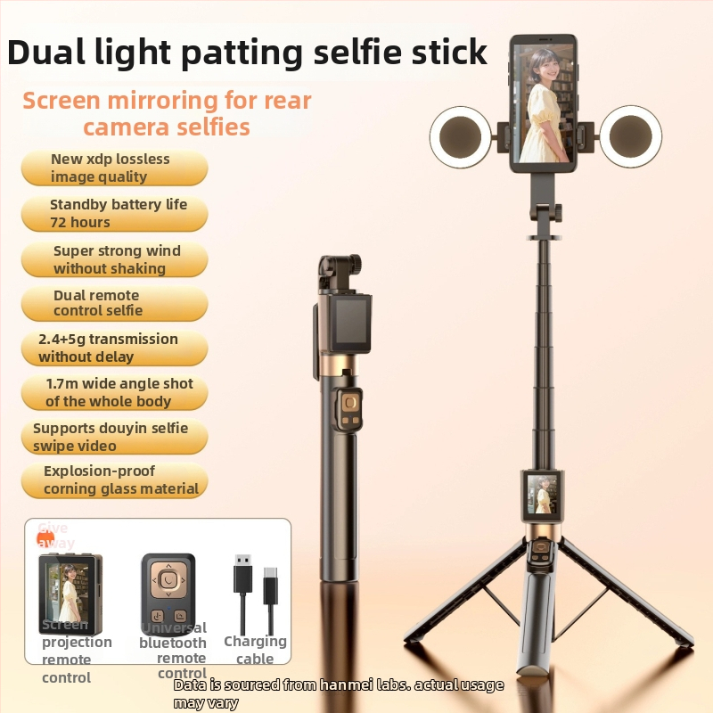 Mobilā tālruņa selfijam un tiešraides komplekts: ekrāna atspoguļošanas ierīce, statīvs, tālruņa turētājs; alumīnija sakausējums, attāluma vadība, Bluetooth, pielāgošana atbalstīta