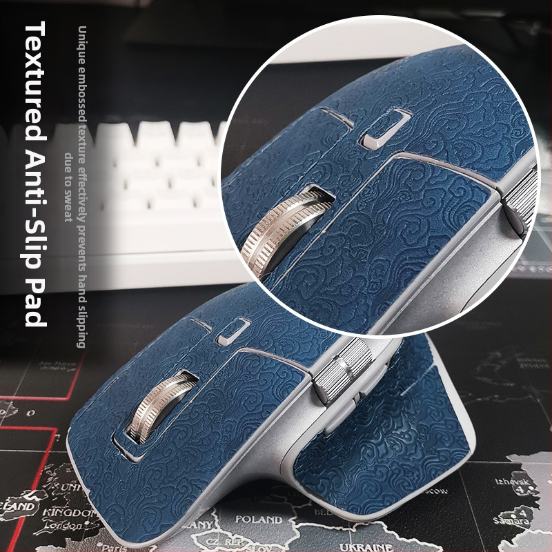 Ādas pele uzklājums Logitech MX Master 3 — neslīdošs matēts pārklājums, reljefve tekstūra ar bedrītēm un izciļņiem, OEM saderība, universāla piemērošana