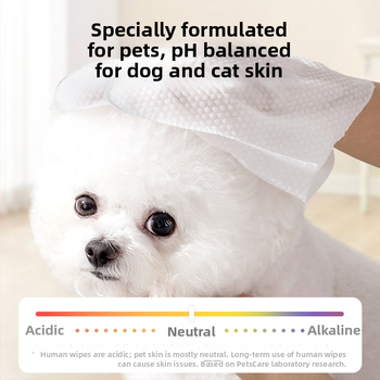 Mănuși de curățare pentru câini, fără apă, cu șervețele de curățare deodorante din material nețesut, cu hialuronat de sodiu