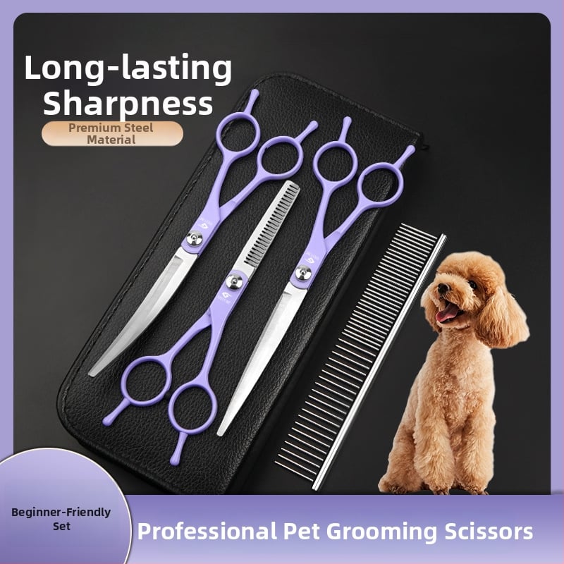 Set de foarfeci pentru îngrijirea animalelor Gutche — oțel inoxidabil, foarfeci de tunsoare pentru câini, ambalaj de 400 bucăți, marcă privată autorizată