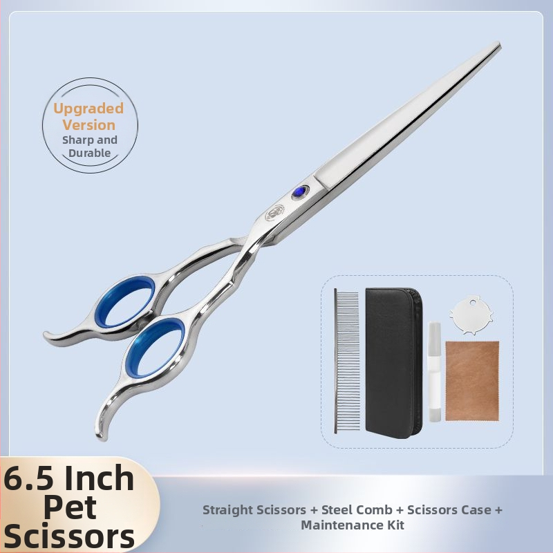 Set de foarfece pentru îngrijire animale de companie – tăiere profesională, foarfecă cu dinți curbati pentru blană de câine, material: floare de mătase, 234 bucăți în cutie