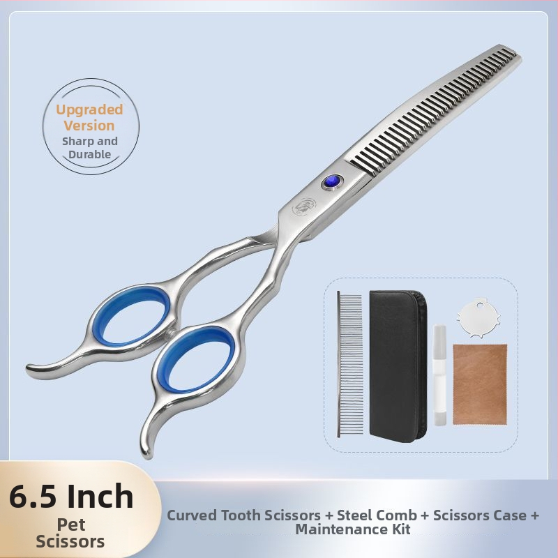 Set de foarfece pentru îngrijire animale de companie – tăiere profesională, foarfecă cu dinți curbati pentru blană de câine, material: floare de mătase, 234 bucăți în cutie