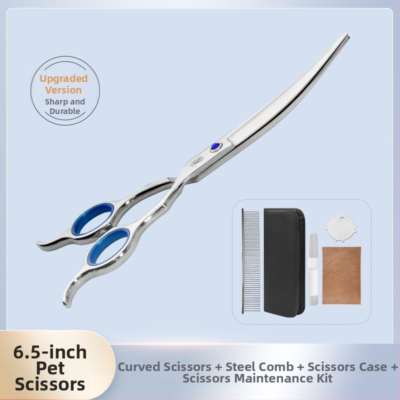 Set de foarfece pentru îngrijire animale de companie – tăiere profesională, foarfecă cu dinți curbati pentru blană de câine, material: floare de mătase, 234 bucăți în cutie