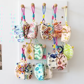 Novčanik za kovanice, od poliestera s prugastim uzorkom, novi nacionalni stil, unisex, podstava od platna