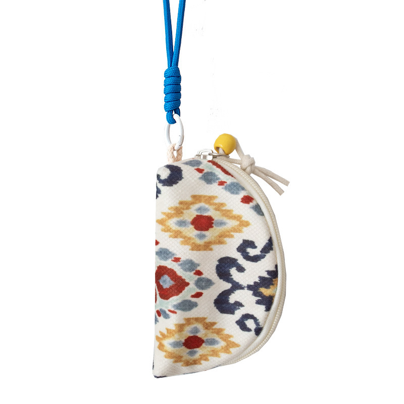 Novčanik za kovanice, od poliestera s prugastim uzorkom, novi nacionalni stil, unisex, podstava od platna