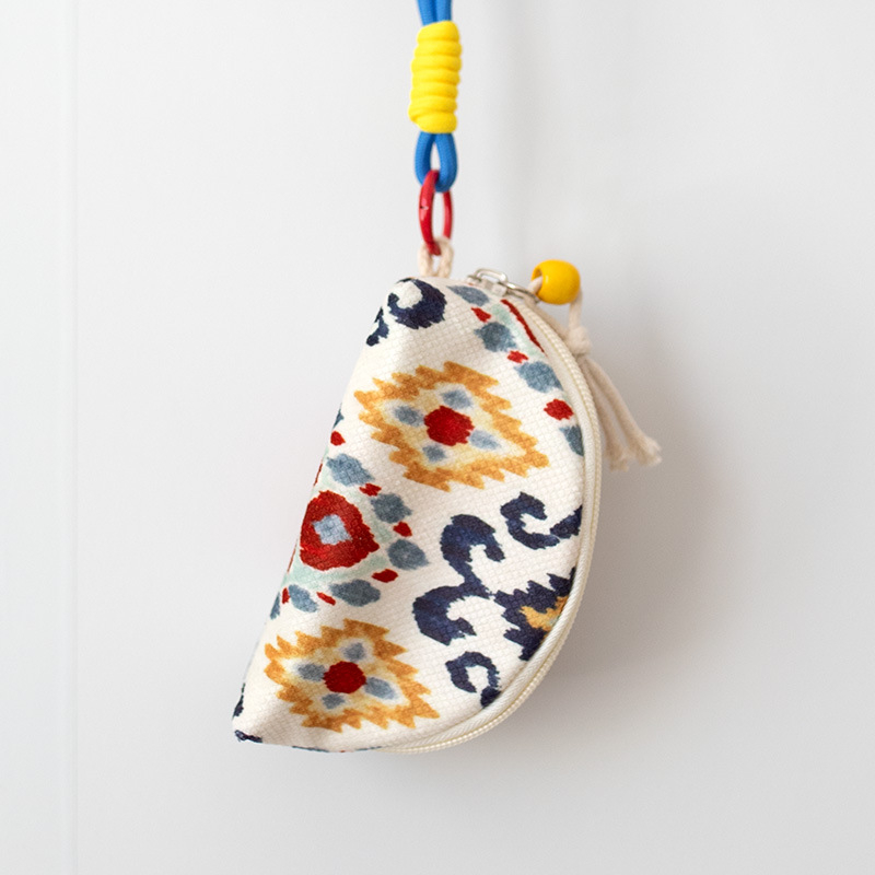 Novčanik za kovanice, od poliestera s prugastim uzorkom, novi nacionalni stil, unisex, podstava od platna