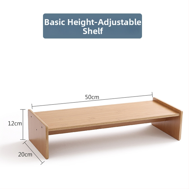 Drevený zdvihový stojan na počítač, 2 úrovne, s zásuvkou, stolové skladovanie, pohyblivý, zapustená inštalácia skrutiek