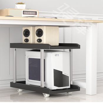 Držiak na stolný počítač s dvoma úrovňami, z plastu, prenosný a otáčavý, montáž bez vŕtania