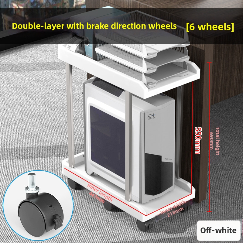 Držiak na stolný počítač s dvoma úrovňami, z plastu, prenosný a otáčavý, montáž bez vŕtania