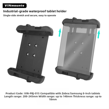 Vin-pbj-015 Universālais planšetes turētājs ar bumbas galvu (izstiepjams fiksēts tips) – vācu pastiprināts neilons, slodze līdz 2 kg, caurumu attālums 30×38 mm