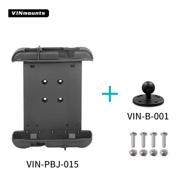 Vin-pbj-015 Universālais planšetes turētājs ar bumbas galvu (izstiepjams fiksēts tips) – vācu pastiprināts neilons, slodze līdz 2 kg, caurumu attālums 30×38 mm