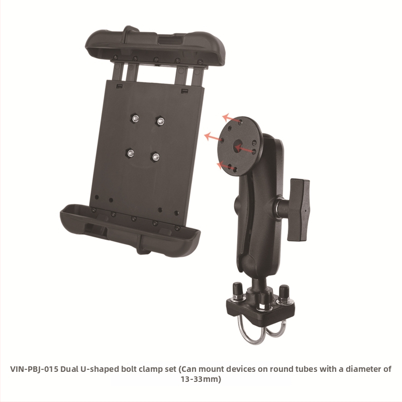 Vin-pbj-015 Universālais planšetes turētājs ar bumbas galvu (izstiepjams fiksēts tips) – vācu pastiprināts neilons, slodze līdz 2 kg, caurumu attālums 30×38 mm