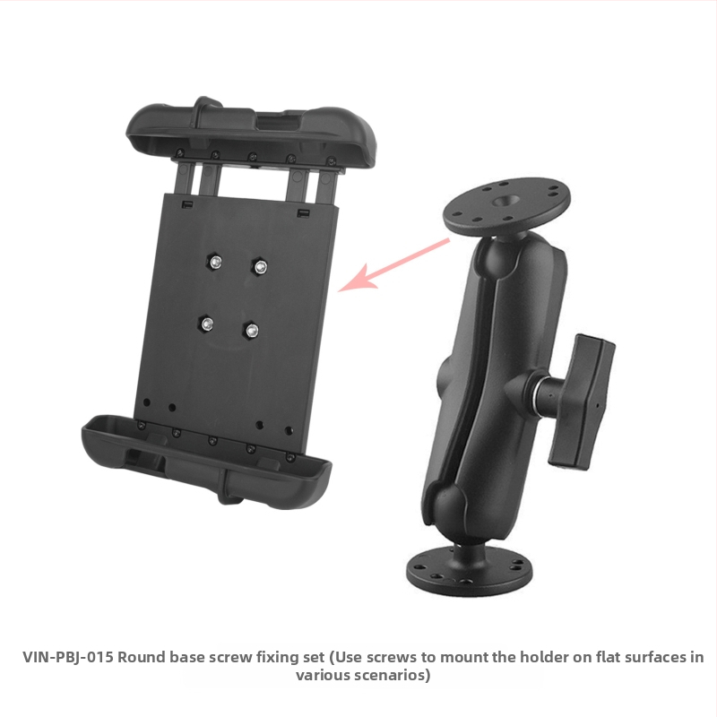 Vin-pbj-015 Universālais planšetes turētājs ar bumbas galvu (izstiepjams fiksēts tips) – vācu pastiprināts neilons, slodze līdz 2 kg, caurumu attālums 30×38 mm