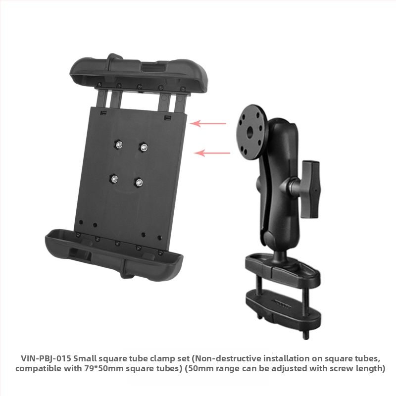 Vin-pbj-015 Universālais planšetes turētājs ar bumbas galvu (izstiepjams fiksēts tips) – vācu pastiprināts neilons, slodze līdz 2 kg, caurumu attālums 30×38 mm