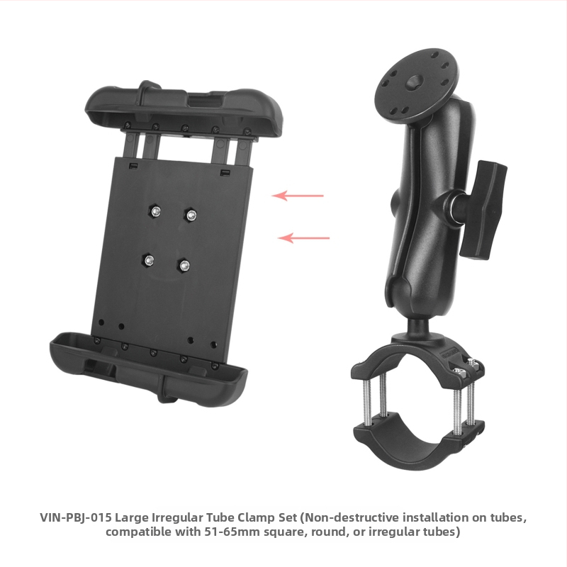 Vin-pbj-015 Universālais planšetes turētājs ar bumbas galvu (izstiepjams fiksēts tips) – vācu pastiprināts neilons, slodze līdz 2 kg, caurumu attālums 30×38 mm