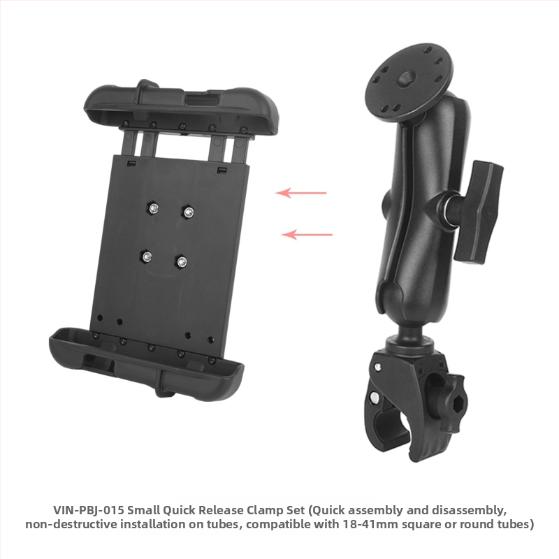 Vin-pbj-015 Universālais planšetes turētājs ar bumbas galvu (izstiepjams fiksēts tips) – vācu pastiprināts neilons, slodze līdz 2 kg, caurumu attālums 30×38 mm