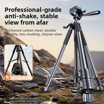 Vastagított szénacélból készült kamerat tripod DSLR és tükör nélküli kamerákhoz — hordozható háromszög állvány