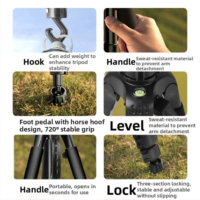 Statív z uhlíkovej ocele pre DSLR a bezzrkadlovky — prenosný trojnožný stojan