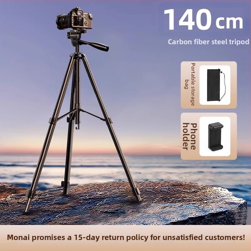 Vastagított szénacélból készült kamerat tripod DSLR és tükör nélküli kamerákhoz — hordozható háromszög állvány