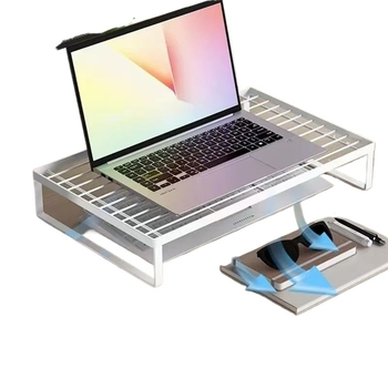 Ανυψωμένο ράφι ψύξης για φορητό υπολογιστή, περιστροφικός μεταλλικός στήριγμα με πολλαπλά επίπεδα αποθήκευσης