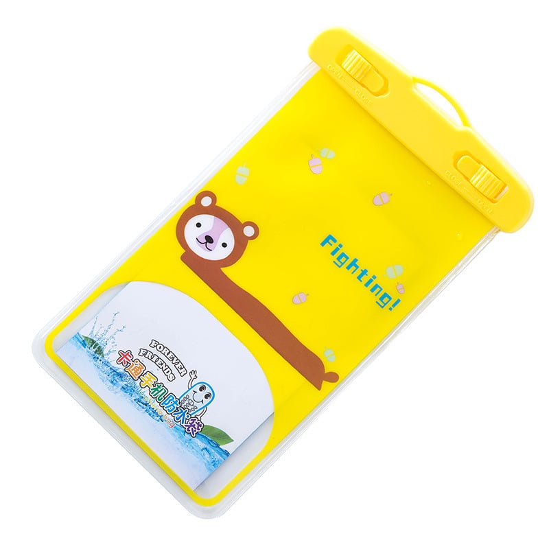 Husă PVC impermeabilă pentru telefon cu design animat de desene animate, husă transparentă sigilată pentru telefoane și camere, capacitate până la 6 inch, personalizabilă, potrivită pentru înot, excursii, scufundări, drumeții, plimbare pe râu