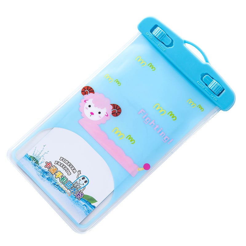 Husă PVC impermeabilă pentru telefon cu design animat de desene animate, husă transparentă sigilată pentru telefoane și camere, capacitate până la 6 inch, personalizabilă, potrivită pentru înot, excursii, scufundări, drumeții, plimbare pe râu