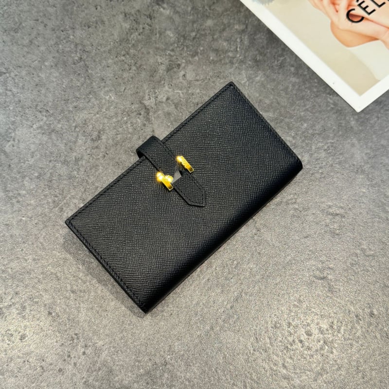 Portofel lung pentru femei din piele naturală, piele de vită din primul strat, ultraușor, capacitate extensibilă, lansare iarna 2025, Orange Cat Leather Goods