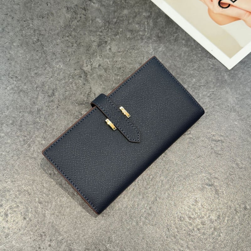 Portofel lung pentru femei din piele naturală, piele de vită din primul strat, ultraușor, capacitate extensibilă, lansare iarna 2025, Orange Cat Leather Goods