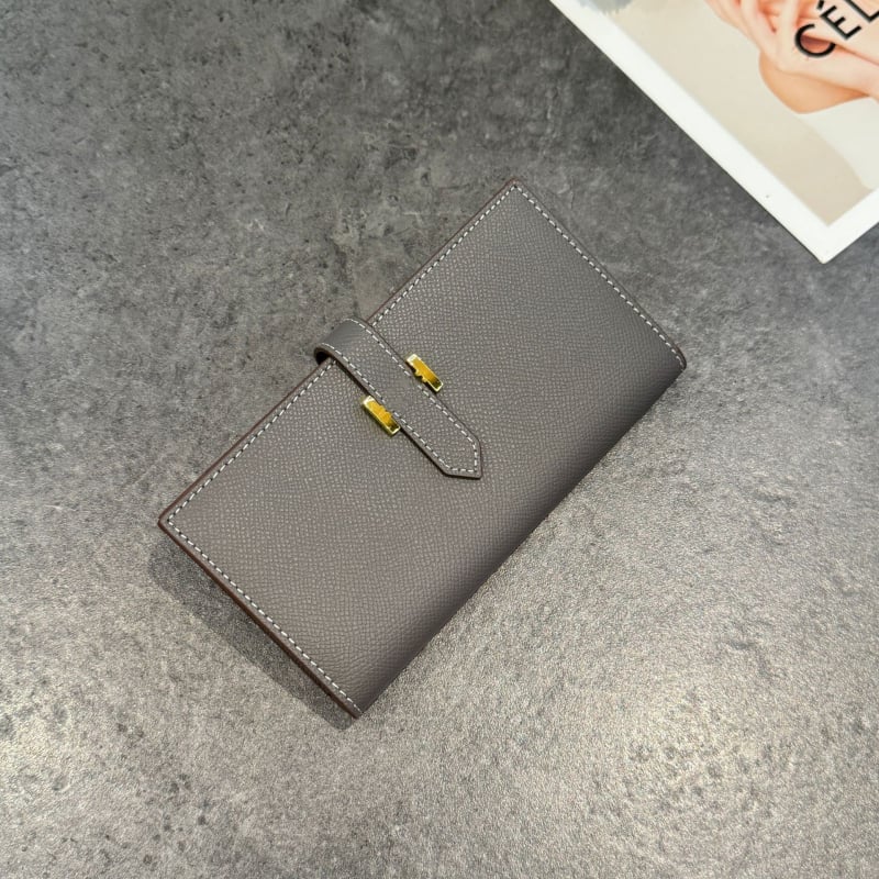 Portofel lung pentru femei din piele naturală, piele de vită din primul strat, ultraușor, capacitate extensibilă, lansare iarna 2025, Orange Cat Leather Goods