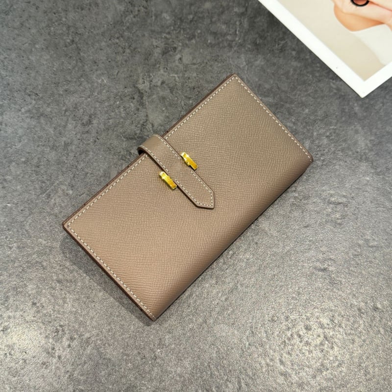 Portofel lung pentru femei din piele naturală, piele de vită din primul strat, ultraușor, capacitate extensibilă, lansare iarna 2025, Orange Cat Leather Goods