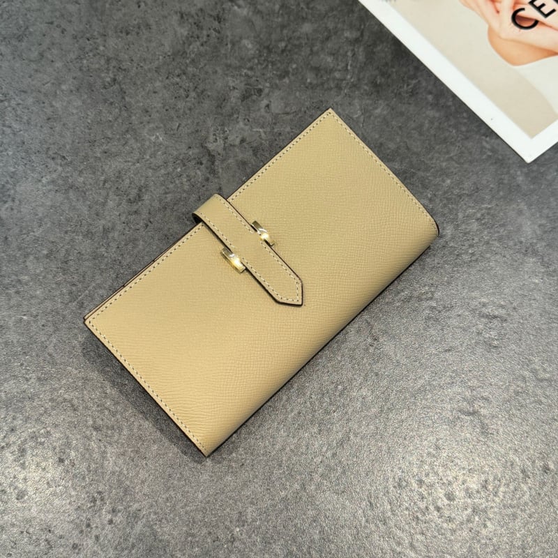 Portofel lung pentru femei din piele naturală, piele de vită din primul strat, ultraușor, capacitate extensibilă, lansare iarna 2025, Orange Cat Leather Goods