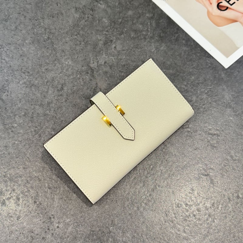 Portofel lung pentru femei din piele naturală, piele de vită din primul strat, ultraușor, capacitate extensibilă, lansare iarna 2025, Orange Cat Leather Goods