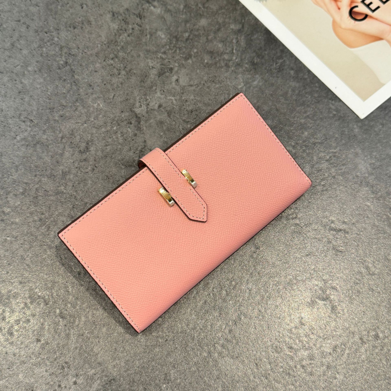Portofel lung pentru femei din piele naturală, piele de vită din primul strat, ultraușor, capacitate extensibilă, lansare iarna 2025, Orange Cat Leather Goods