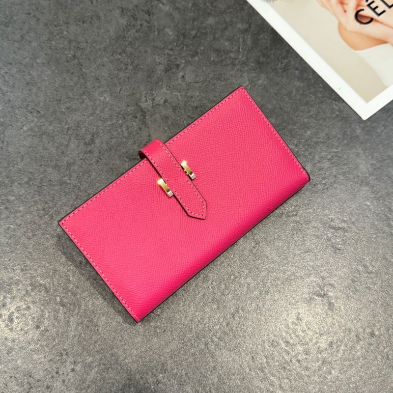 Portofel lung pentru femei din piele naturală, piele de vită din primul strat, ultraușor, capacitate extensibilă, lansare iarna 2025, Orange Cat Leather Goods