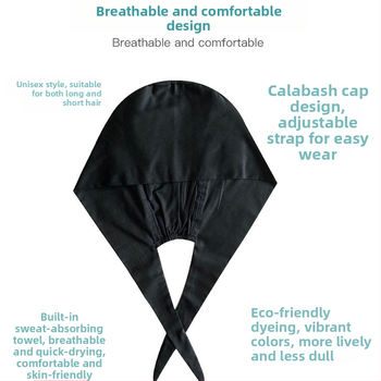 Unisex ķirurģijas cepure, poliestera-kokvilnas audums, twill, vienkrāsains raksts, druka, plakanais augšdaļas dizains