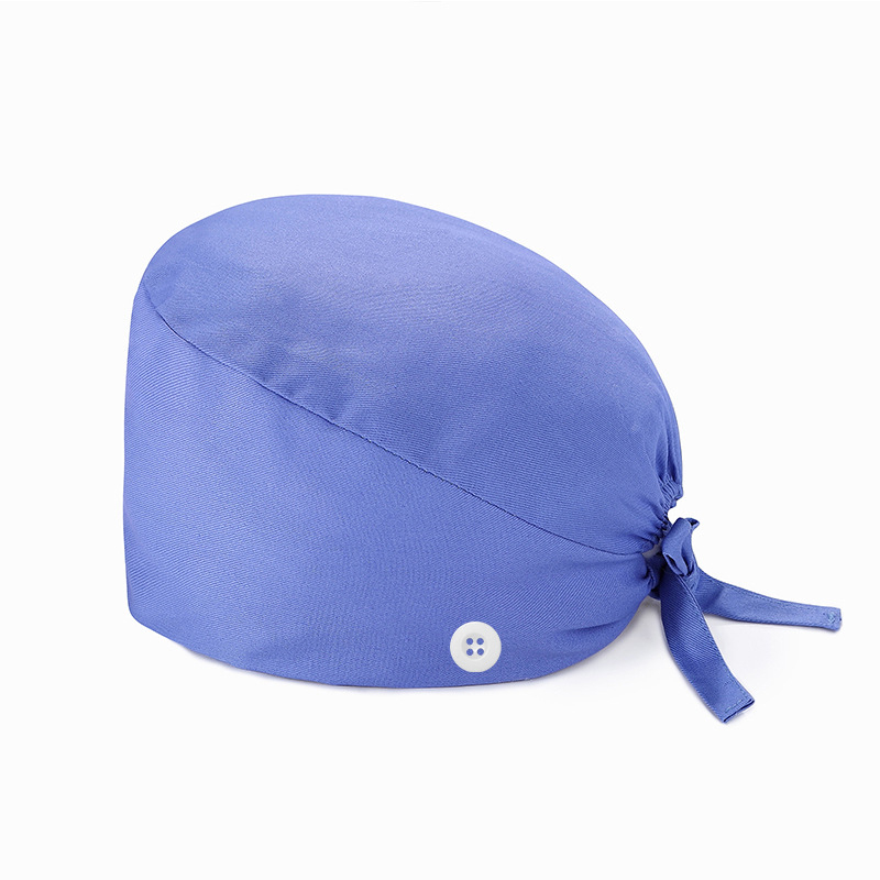 Unisex ķirurģijas cepure, poliestera-kokvilnas audums, twill, vienkrāsains raksts, druka, plakanais augšdaļas dizains