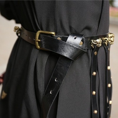 Set de accesorii Hanfu: curea de talie din piele, brățară de încheietură și bandă – piele artificială, cataramă din aliaj, închidere cu pin, lățime 2–4 cm, vara 2021