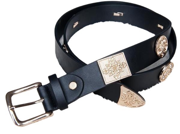 Set de accesorii Hanfu: curea de talie din piele, brățară de încheietură și bandă – piele artificială, cataramă din aliaj, închidere cu pin, lățime 2–4 cm, vara 2021