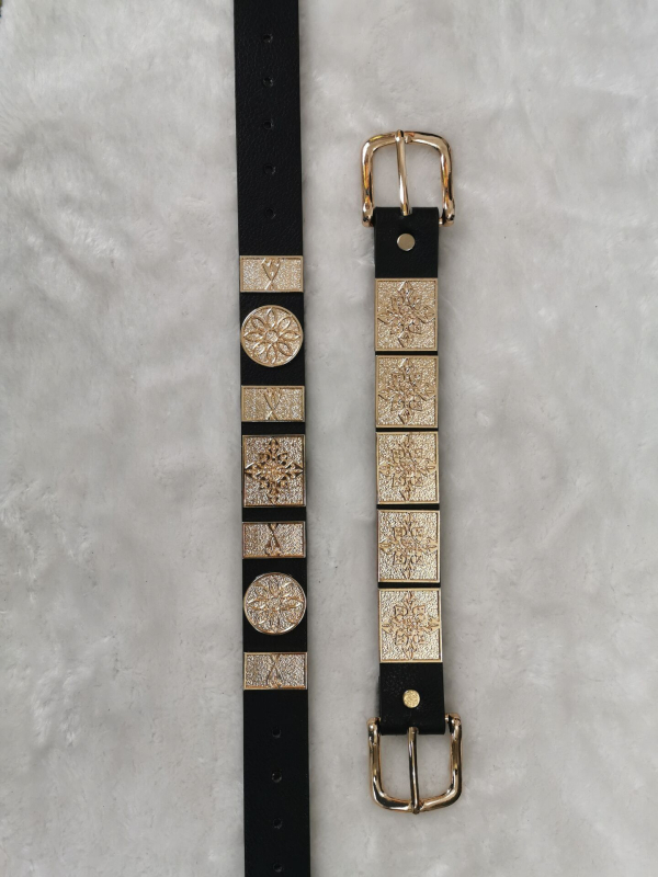 Set de accesorii Hanfu: curea de talie din piele, brățară de încheietură și bandă – piele artificială, cataramă din aliaj, închidere cu pin, lățime 2–4 cm, vara 2021