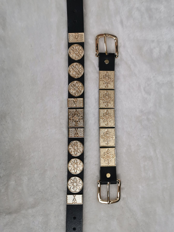 Set de accesorii Hanfu: curea de talie din piele, brățară de încheietură și bandă – piele artificială, cataramă din aliaj, închidere cu pin, lățime 2–4 cm, vara 2021